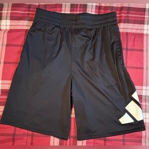 adidas Kids Black Shorts with White Logo